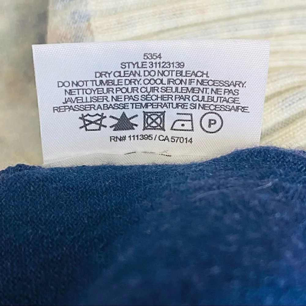 TORY BURCH Printed Wool Crew Neck Sweater M